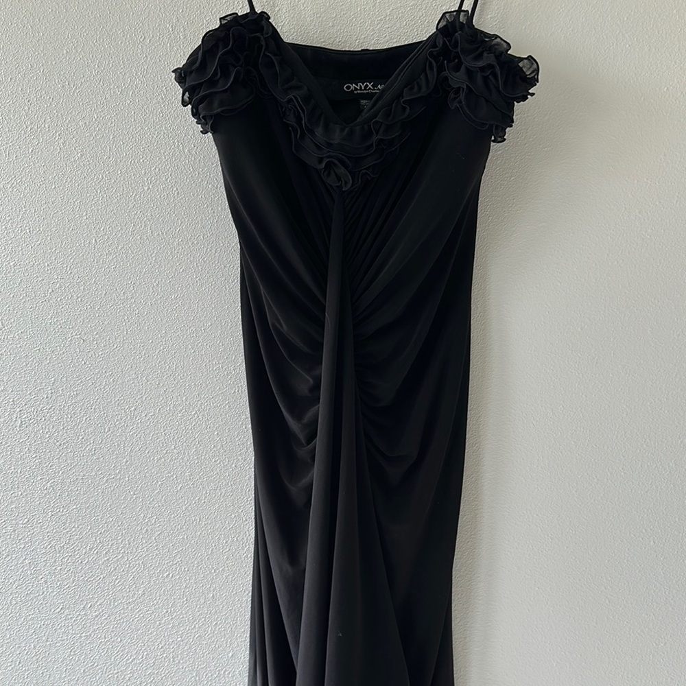 Onyx Black Ruffled Dress - Picture 3 of 8